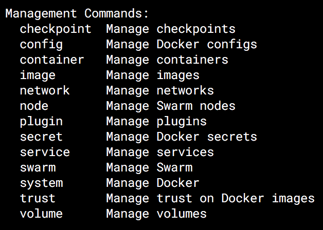 "Docker Management commands"